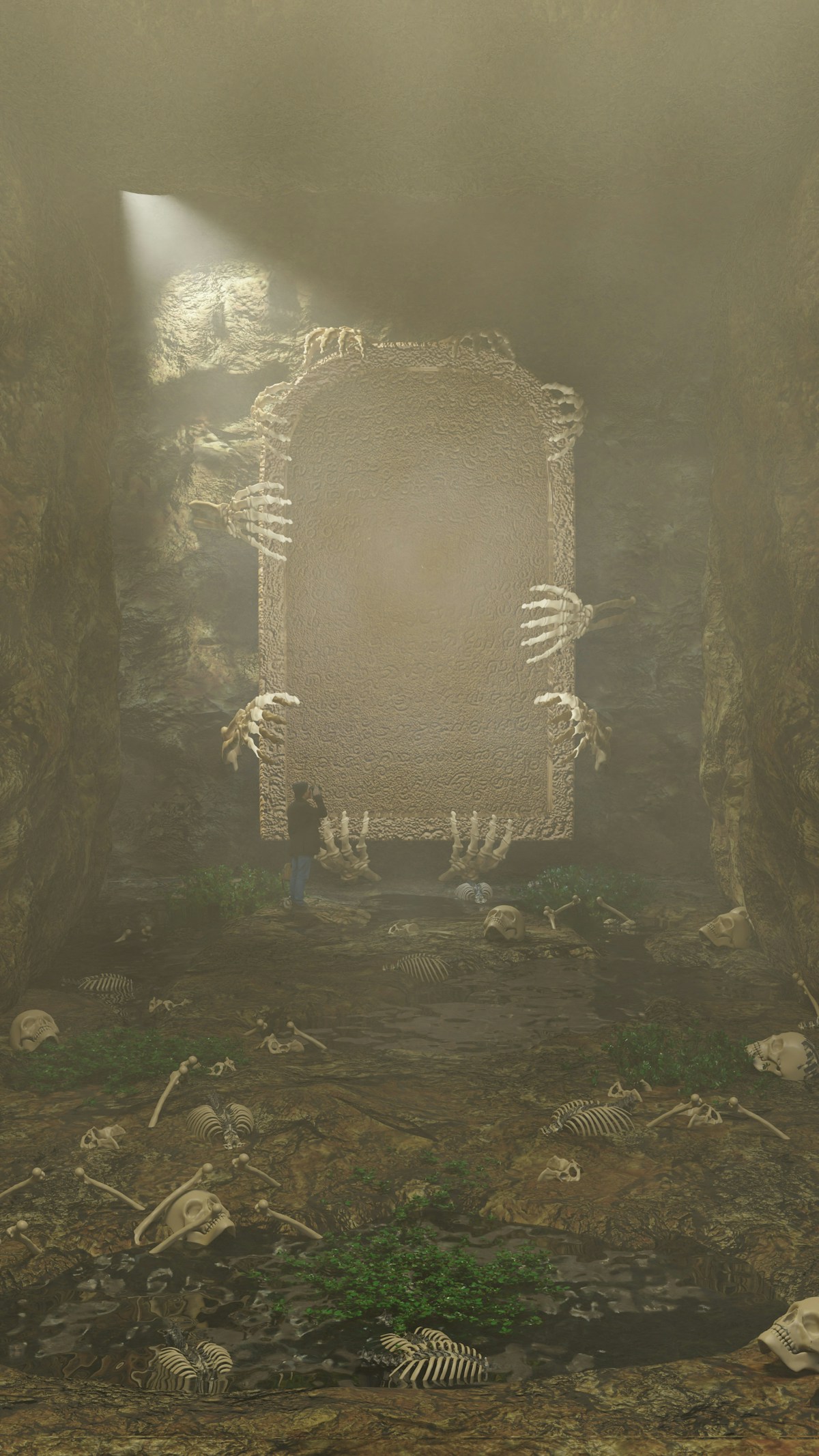 Tomb Raider King anime - mysterious ancient tomb with glowing portal