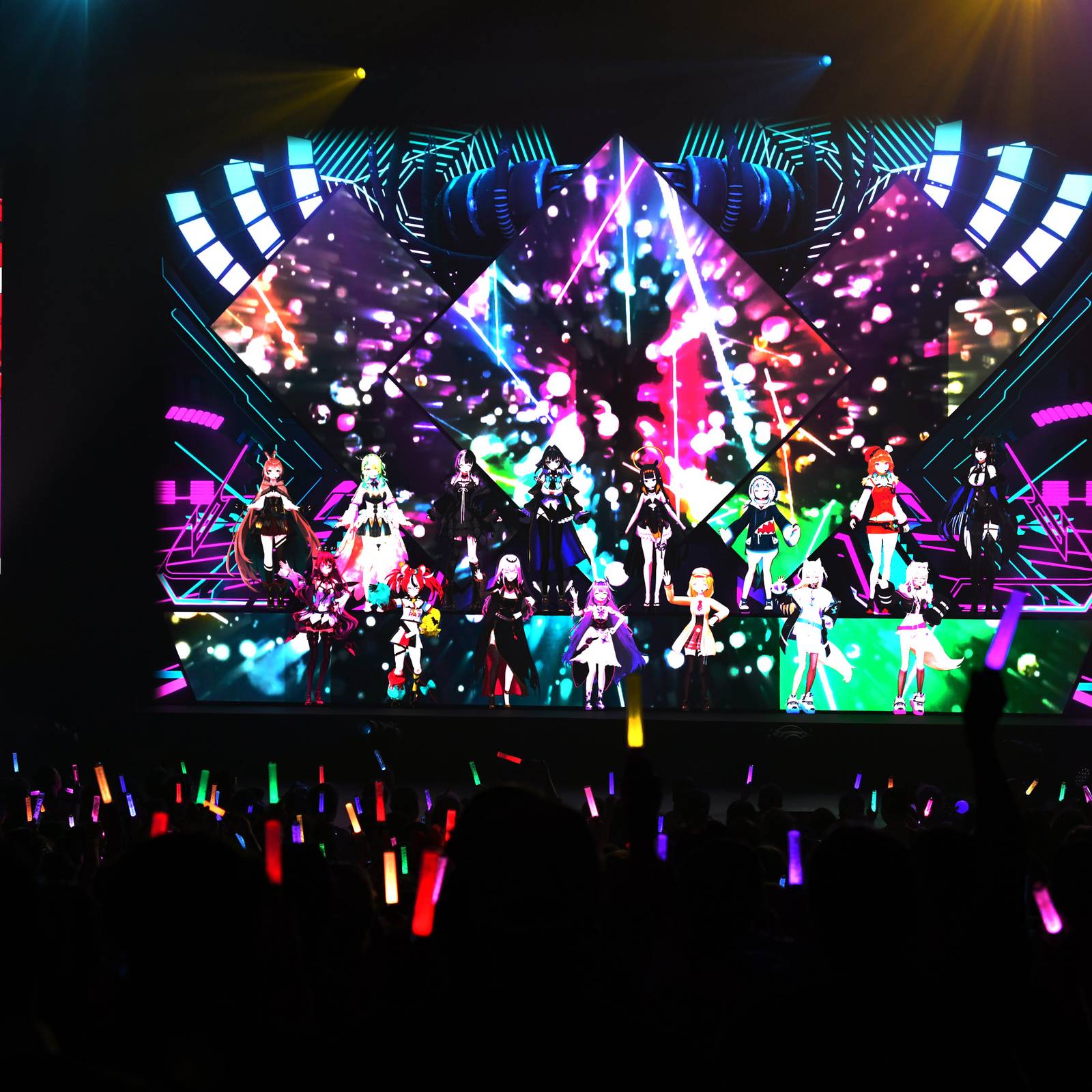 Hololive VTuber concert stage in virtual world Holoearth