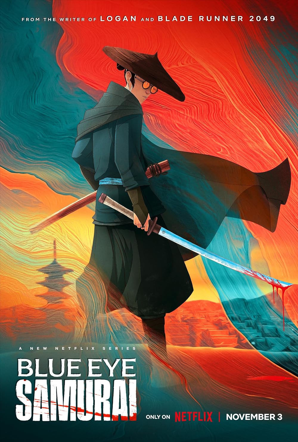 Blue Eye Samurai Mizu Netflix animated series key art