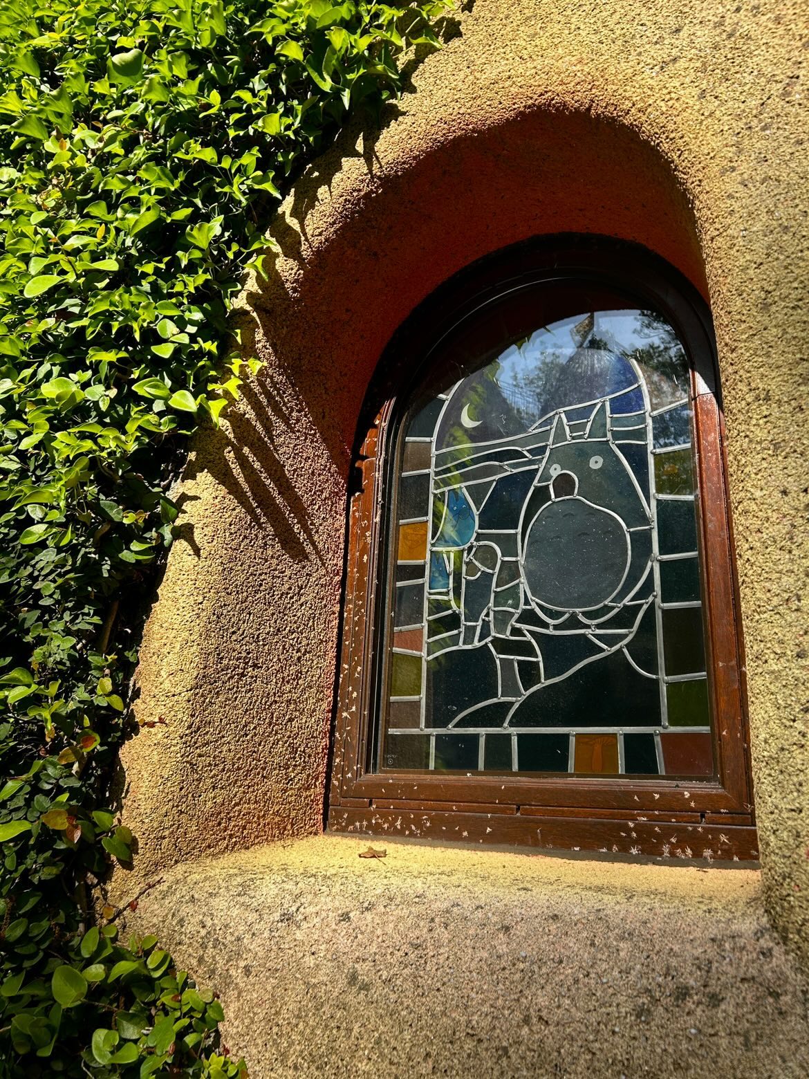 Totoro stained glass window at the Ghibli Museum, Studio Ghibli